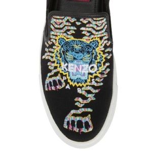 KENZO Tiger Logo Slip On Sneakers